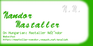 nandor mastaller business card